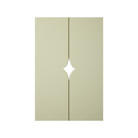Isla Porter's Nils cabinet door style in "Smudge" paint color with the Alma Cutout