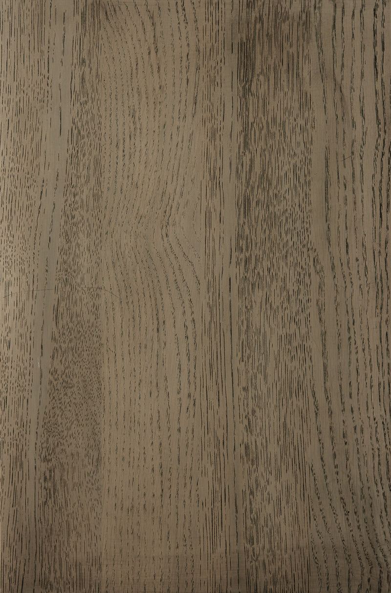 Isla Porter's "Suburban Grandeur" wood finish sample on White Oak wood
